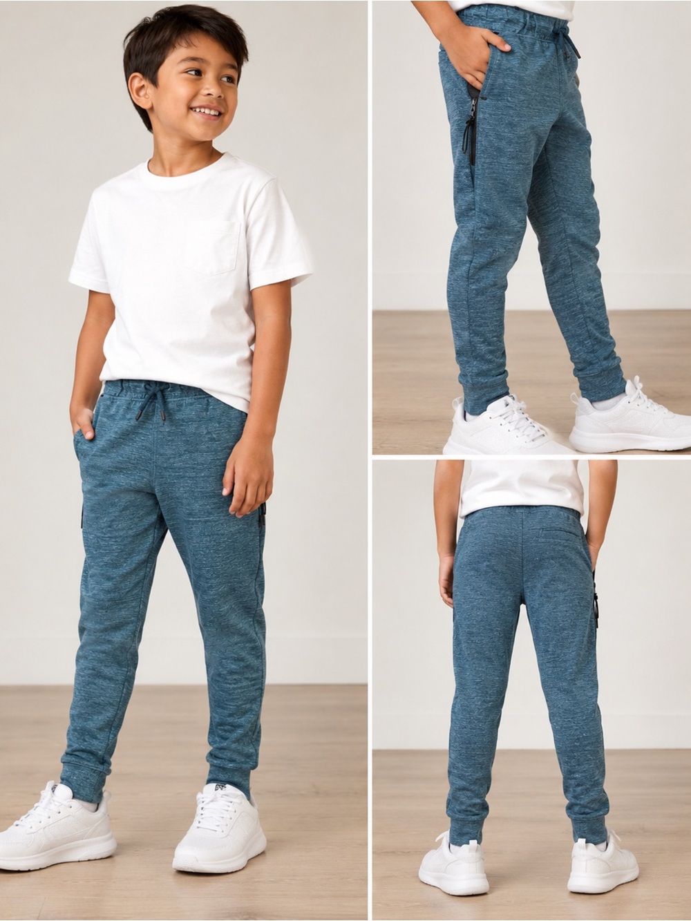 all in motion Blue Heather Slim Joggers for Kids